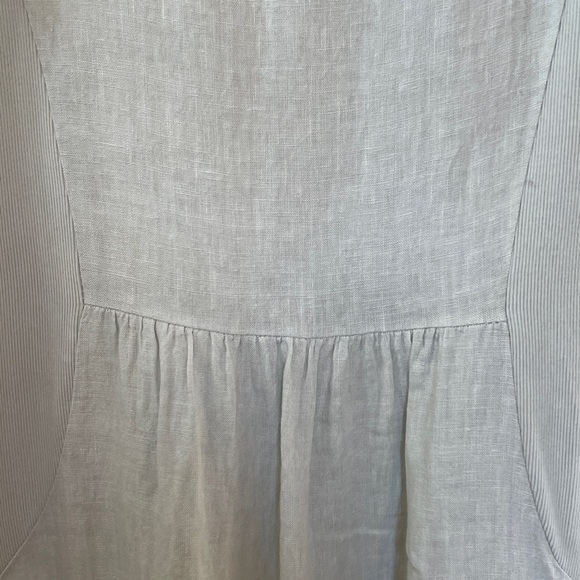 Terzo Millennio Linen Dress S Beige Embroidered Floral Shift Sleeveless Italy - Picture 8 of 11